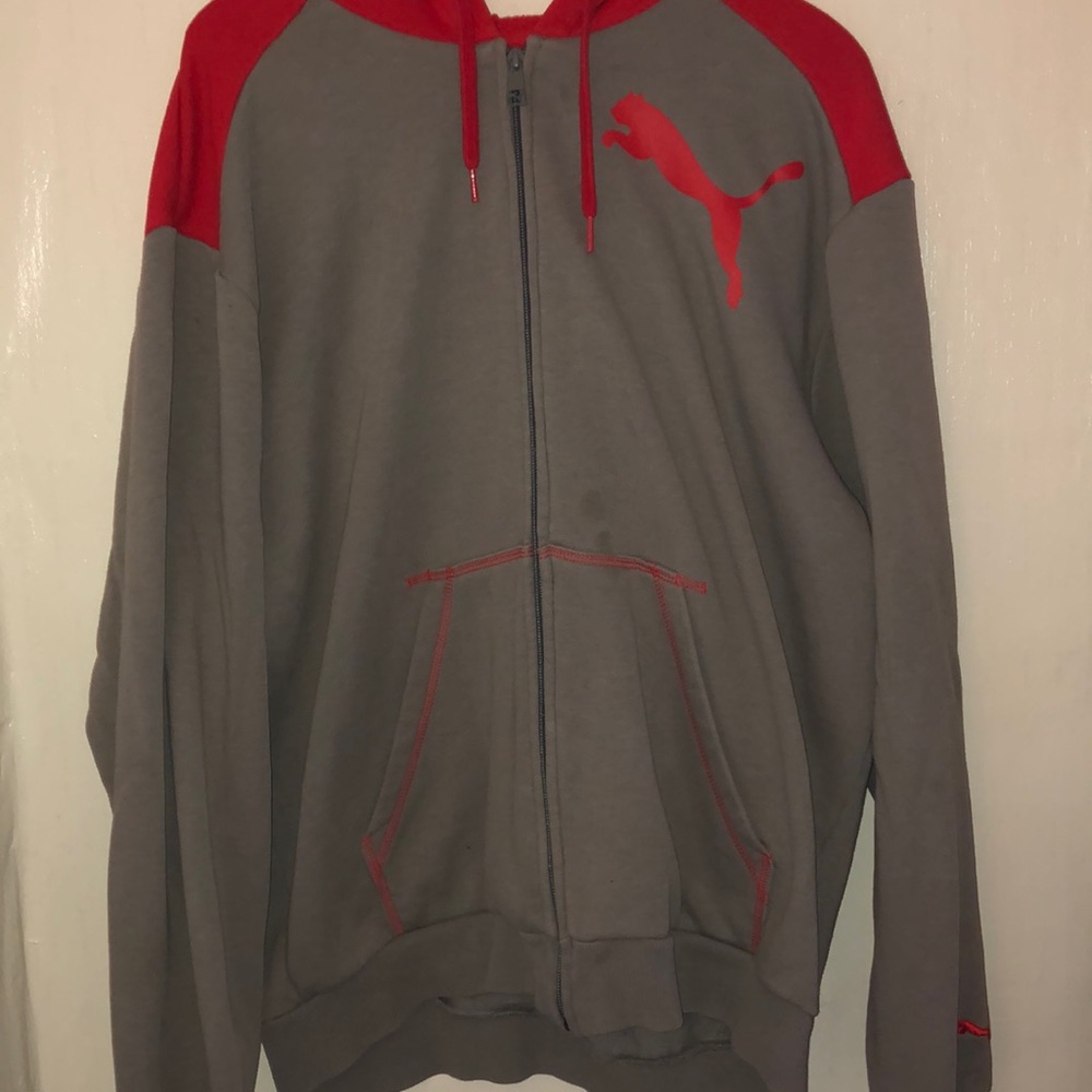 Red & Grey Puma Hoodie